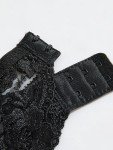 Aimedalis Sexy Floral Embroidery Mesh Sheer Underwire Push Up Garter Belt Women's Sexy Lingerie Set 3 Piece, Black, S