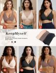 Seamless Deep V Push Up Wireless Bra - Black