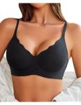 Avidlove Seamless Wireless Push-Up Bra - Black