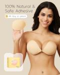 Niidor Sticky Invisible Push-Up Bra with Nipple Covers