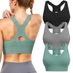 High Support Adjustable Sports Bras for Women - 3 Pack