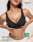 Black Wireless Push-Up Plunge Bra - XX-Large