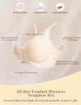 Women's Wireless Deep V Seamless Bralette in Nude