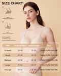 Zoe Jacobs Bralette Stretchable Low Back Cotton Bra Sexy Low Cut Triangle Bra with Comfort Convertible Skim Bras for Women, Nude, X-Small