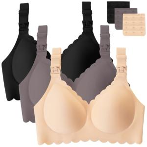 3 Pack Wireless Nursing Bras for Breastfeeding