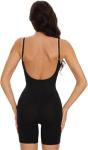 Mid Thigh Backless Bodysuit with Tummy Control