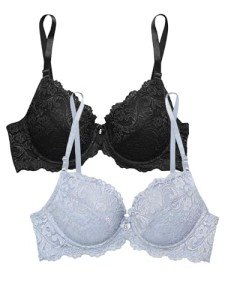 Smart & Sexy Women's Signature Lace Push Up Bra, Mineral Water/Black Hue, (38) 38D