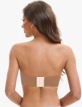 Zibnwek Women's Wireless Smoothing Strapless Bra Brown