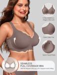 OEAK Women Bras No Underwire Scalloped Push Up Buttery Soft Tshirt Bra Seamless Full Coverage Convertible Everyday Bra Grey,2XL