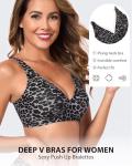 Gailife No Underwire Deep V Push Up Bra, XL