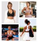 Twist Front Push Up Sports Bra - Black, L