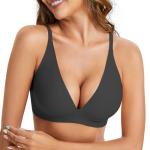 Butter-Soft Wireless Deep V Push Up Bra - Black M