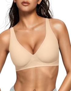 Comfortable Deep V Push-Up Bralette in Beige