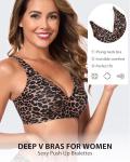 Gailife Women's Deep V Wireless Push-Up Bra