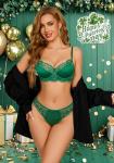 Avidlove Green Floral Lace Bra and Panty Set