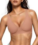 OEAK Women's Wireless Deep V Plunge Bra
