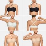Beige Strapless Push-Up Bandeau Bra for Women