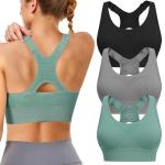 High Support Adjustable Sports Bras for Women - 3 Pack