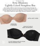 Victoria's Secret Sexy Illusions Lightly Lined Strapless Bra, Bras for Women, Praline, 34DDD