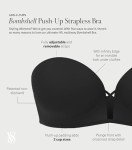 Victoria's Secret Very Sexy Bombshell Strapless Push Up Bra, Adds 2 Cups, Bras for Women, Praline, 36D