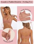 Deep V Sexy Push Up Wireless Bra, Pink