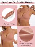 Deep V Sexy Push Up Wireless Bra, Pink