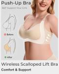 Gailife Seamless Scalloped Wireless Push-Up Bra