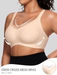 OEAK Wireless Seamless V Mesh Bralette for Comfort