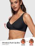 Vertvie Women's Wireless Deep V Push-Up Bralette
