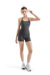 Grey High Waisted Biker Shorts & Tank Set