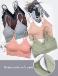8 Pack V Neck Padded Bralettes for Women