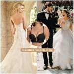JOYSHAPER Plunge Bra for Women Backless Push Up Bras Low Cut Padded Bras Shaper Convertible with Clear Straps Dress Bra Black L