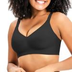 Wireless Push-Up Seamless T-Shirt Bra - Elegant Black