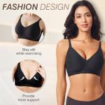 Wireless Push-Up Seamless T-Shirt Bra - Elegant Black