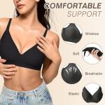 Wireless Push-Up Seamless T-Shirt Bra - Elegant Black