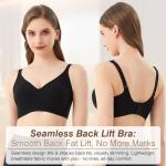 Wireless Push-Up Seamless T-Shirt Bra - Elegant Black