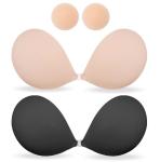 Adhesive Strapless Push-Up Bra with Nipple Covers