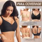 Wireless Push-Up Seamless T-Shirt Bra - Elegant Black