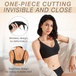 Wireless Push-Up Seamless T-Shirt Bra - Elegant Black