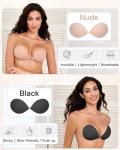 Adhesive Strapless Push-Up Bra with Nipple Covers