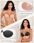Adhesive Strapless Push-Up Bra with Nipple Covers