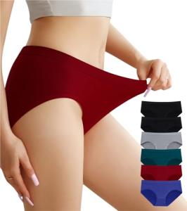 OLIKEME Women's Soft Stretchy No-Show Hipster Briefs