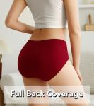 OLIKEME Women's Soft Stretchy No-Show Hipster Briefs