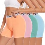 Molasus Women's Soft Modal Boxer Briefs, 4-Pack
