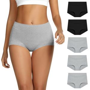 High Waisted Cotton Boy Shorts for Women - 5 Pack