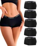 FINETOO Women's Cotton Boyshorts – 5 Pack