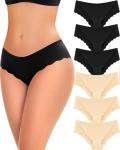 6 Pack Low Rise Seamless Cheeky Bikini Panties