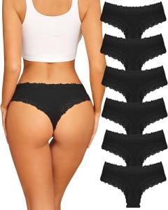 6-Pack Women's Cheeky Lace Brazilian Panties