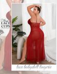 Alrovetoney Plus Size Sexy Mesh Babydoll Nightdress