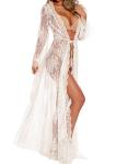 Women's Sheer Lace Kimono Robe Lingerie